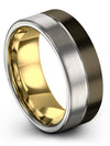 Plain Wedding Ring for Womans Tungsten Couples Ring Groove Band Girlfriend - Charming Jewelers