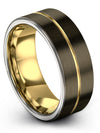 Gunmetal Wedding Ring for Him and Husband 8mm Tungsten Carbide Bands for Lady - Charming Jewelers