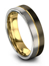 Tungsten Anniversary Ring Band Tungsten Carbide Rings 6mm 4th Gunmetal Bands - Charming Jewelers