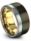 Wedding Rings Sets in Gunmetal Tungsten Rings 10mm Rings for Couples Guys 10mm - Charming Jewelers
