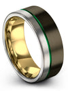 Wedding Ring 8mm Tungsten and Gunmetal Bands for Lady Customize Promise Band - Charming Jewelers