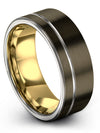 Gunmetal Wedding Ring for Guy and Mens Tungsten Ring Natural Ladies Rings - Charming Jewelers