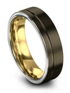 Men Plain Gunmetal Wedding Band Engraved Tungsten Carbide Rings Gunmetal Set - Charming Jewelers