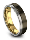 Mens Soulmate Wedding Band Cute Tungsten Bands Gunmetal Engagement Womans Rings - Charming Jewelers
