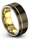 Couples Wedding Ring Mens Tungsten Wedding Bands Gunmetal 8mm Third Band - Charming Jewelers