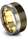 Matching Wedding Ring for Couples Gunmetal 10mm Gunmetal Tungsten Men Wedding - Charming Jewelers