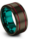Wedding Rings Set for Her and Him Tungsten Band for Guy Customized Gunmetal - Charming Jewelers