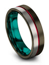 Shinto Anniversary Ring for Guy Male Tungsten Carbide Bands Gunmetal Plated - Charming Jewelers