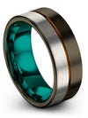 Perfect Wedding Rings Wedding Band Gunmetal Tungsten Carbide 8mm Gunmetal - Charming Jewelers