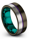 Woman Anniversary Band Matte Tungsten Ring Gunmetal Small Rings Valentines Day - Charming Jewelers