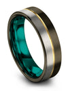 Solid Gunmetal Wedding Bands for Male Tungsten Rings for Wife Personalized - Charming Jewelers