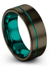 Gunmetal Promise Ring Him and Fiance Tungsten Band for Lady Brushed Gunmetal - Charming Jewelers