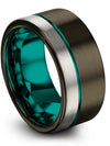 Wedding Bands Set Her and Girlfriend Gunmetal Tungsten Wedding Rings Sets Guy - Charming Jewelers