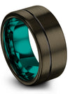 Male Gunmetal and Black Anniversary Band Gunmetal Womans Bands Tungsten Men&#39;s - Charming Jewelers