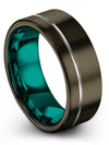 Wedding Ring for Men Small 8mm Gunmetal Tungsten Male Wedding Band Birth Day - Charming Jewelers