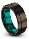 Matching Wedding Bands for Couples Gunmetal Tungsten Engagement Womans Band - Charming Jewelers