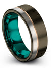 Solid Gunmetal Wedding Ring Ladies Girlfriend and Husband Tungsten Wedding - Charming Jewelers