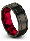 Wedding Couple Bands Tungsten Matching Wedding Ring for Couples Gunmetal Guy - Charming Jewelers