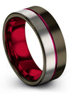 Gunmetal Rings Wedding Rings for Female Engraved Tungsten Couples Bands Set of - Charming Jewelers