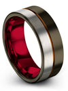Wedding Gunmetal Tungsten I Love You Ring Solid Gunmetal Minimalist Rings Men - Charming Jewelers
