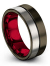 8mm Wedding Bands for Woman Men Tungsten Gunmetal Wedding Bands His Bands Small - Charming Jewelers