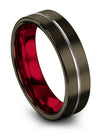 Wedding Band Matching Sets Tungsten Wedding Bands Male 6mm Gunmetal Ring Band - Charming Jewelers