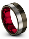 8mm Gunmetal Promise Band for Man Tungsten Ring for Woman&#39;s