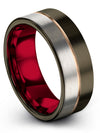 Plain Gunmetal Wedding Ring Wedding Ring Tungsten Male 8mm Gunmetal Bands Matte - Charming Jewelers