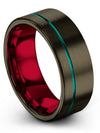 Simple Wedding Bands Tungsten Band for Men 8mm Promise Rings for Couples Set - Charming Jewelers