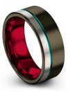 Men&#39;s Jewelry Tungsten Carbide Wedding Ring 8mm Gunmetal Offset Line Ring Guys - Charming Jewelers