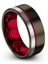 Gunmetal Line Wedding Ring Tungsten Wedding Ring for Couples Female Promise - Charming Jewelers