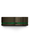 Wedding Ring Matching Plain Tungsten Bands Green Line Bands Present for Him - Charming Jewelers