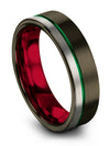 Tungsten Wedding Band Tungsten Band for Man 6mm Brushed Modernist Gunmetal - Charming Jewelers