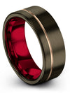 Jewelry Wedding Rings Tungsten Wedding Band Gunmetal 18K Rose Gold Gunmetal - Charming Jewelers