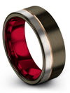 Wedding Rings Matching Engagement Band Tungsten Matching Couple 8mm Gunmetal - Charming Jewelers