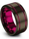 Wedding Ring for Womans Sets Gunmetal Band Tungsten Bands for Female Plain Ring - Charming Jewelers