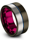 Lady and Man Wedding Ring Sets Male Wedding Band Tungsten Gunmetal 10mm Male - Charming Jewelers