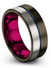 Wedding Engagement Guy Set Gunmetal Tungsten Carbide Gunmetal 8mm 40 Year Ring - Charming Jewelers