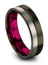 Woman&#39;s Wedding Rings Flat Gunmetal Man Tungsten Gunmetal Rings Matching Rings - Charming Jewelers