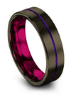 Guys Wedding Band Gunmetal and Purple Tungsten Carbide Gunmetal Bands for Woman - Charming Jewelers