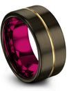 Wedding Bands for Men&#39;s Engraving Tungsten Rings Sets for Couples Gunmetal - Charming Jewelers