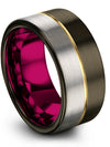 Wedding Engagement Female Gunmetal Tungsten Wedding Bands Sets I Promise Rings - Charming Jewelers
