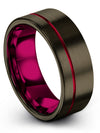 Men Unique Wedding Rings 8mm Bands Tungsten Promise Bands Simple Mom Present - Charming Jewelers