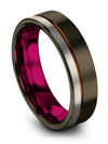 Mens Gunmetal Tungsten Carbide Promise Ring Tungsten His and Wife Wedding Bands - Charming Jewelers