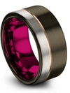 Female Promise Band Set Tungsten Carbide Husband and Husband Rings 10mm 13 Year - Charming Jewelers