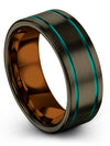 Gunmetal Wedding Sets Him and Fiance Tungsten Ring Flat Woman Tungsten Rings - Charming Jewelers