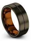 Wedding Sets for Man Gunmetal Tungsten Carbide Engagement Band Her and Husband - Charming Jewelers