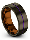 Gunmetal Wedding Rings Man Engagement Band for Male Tungsten Husband - Charming Jewelers