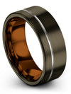 Fathers Day His Men Tungsten Modern Gunmetal Band Gift for Girlfriend and His - Charming Jewelers