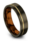 Gunmetal 18K Yellow Gold Men Wedding Rings One of a Kind Tungsten Rings Set of - Charming Jewelers
